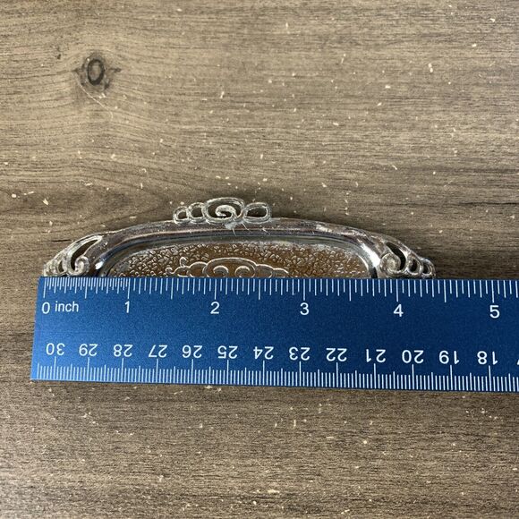 Vintage Salt & Pepper Shaker Metal Silver Coffee Tea Pot with Tray 1.5" - 3PCS - Picture 5 of 10